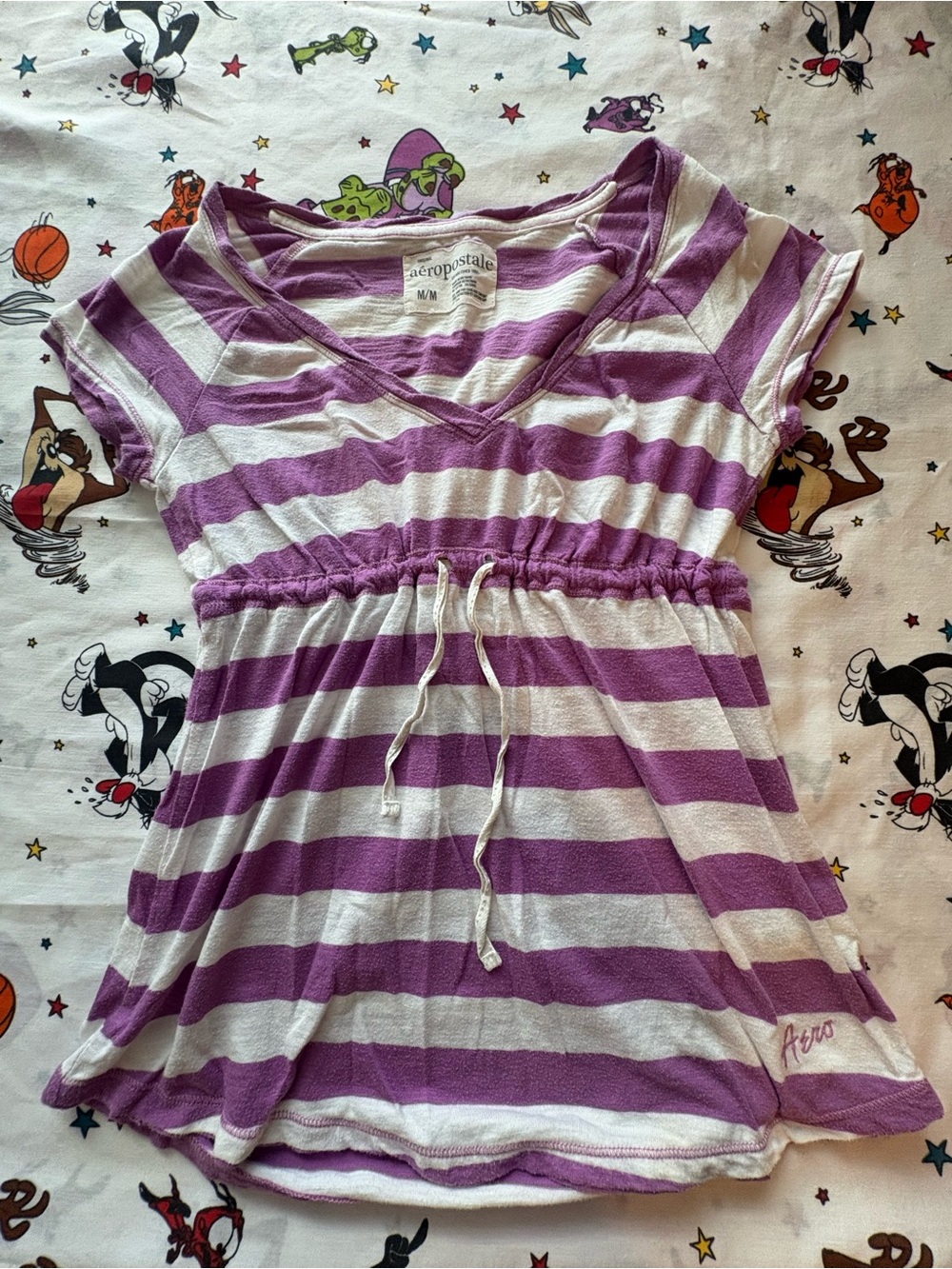 Aeropostale  Purple & White Striped Top